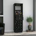 thumbnail image 2 of DUOSONG 12-Bottle 2-Drawer 1-Shelf Black Wengue Bar Cabinet, 2 of 7