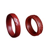 Elegant Cinnabars FengShui Rings for Men and Women Luck Wealth Amulet to Enhances Mood and Attract Prosperity