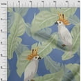 thumbnail image 3 of oneOone Polyester Spandex Bluish Violet Fabric Tropical Parrot With Leaves Quilting Supplies Print Sewing Fabric By The Yard 56 Inch Wide, 3 of 4
