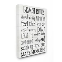 Stupell Industries Beach House Rules Relaxing Activities Black White List Canvas Wall Art Design by Daphne Polselli, 24" x 30"