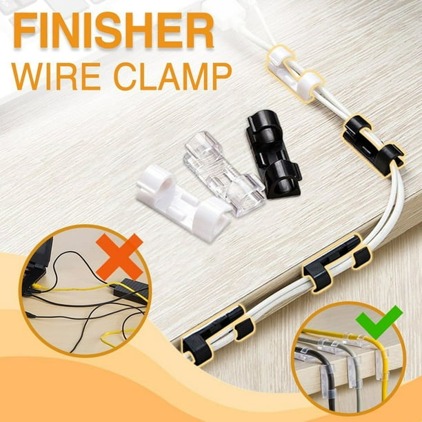 Organizador de Cables onlyliua Autoadhesivo Sin Clavos con Clip de Alambre sólido para escritorio Almacenamiento de Cables de datos