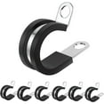 thumbnail image 1 of shiyou-30 Pack Cable Clamp, 3/4 Inch Stainless Steel Wire Clamp with Metal Rubber Clips Cable Clamps Assortment Kit for Cable Rigid Pipe Strap (20mm), 1 of 4