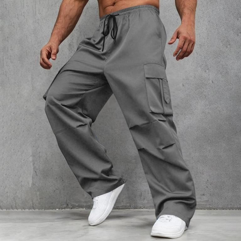 GuangCheng Men's Oversized Cargo Pants,Baggy Fit,Multi Pocket