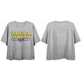 thumbnail image 4 of Wonder Woman Logo Women's Athletic Heather Gray Boyfriend Crop Tee-Small, 4 of 7