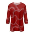 thumbnail image 4 of Outfmvch oversized tshirts for women workout tops for women Love Heart Grahic Christmas Shirts 3/4 Sleeve Blouse Tunic Tshirts heart sweater for women Three Quarter Sleeve Valentines Tops Red S, 4 of 4