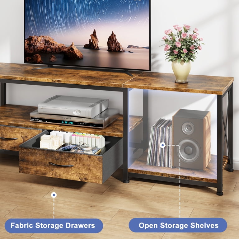 HIGDBFE Industrial TV Stand for 80-Inch TV with Fabric Drawers photo 8