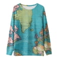 thumbnail image 4 of ICHUANYI Clearance Women's Fashion Printed Loose T-shirt Long Sleeves Blouse Round Neck Casual Tops(Blue, XL) ICHUANYI WER2023081110294, 4 of 5