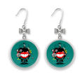 thumbnail image 1 of Universe And Alien Monster Bow Earrings Drop Stud Pierced Hook, 1 of 3