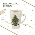 thumbnail image 6 of Spode Christmas Tree Latte Mug - 22 Oz Holiday Coffee Cup for Tea, Hot Cocoa, and More - Classic Green Banded Christmas Tree Design - Dishwasher & Microwave Safe Fine Earthenware Mug, 6 of 7