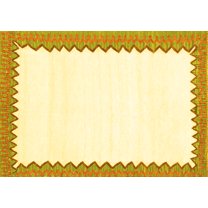 Ahgly Company Machine Washable Indoor Rectangle Solid Yellow Modern Area Rugs, 5' x 7'
