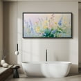thumbnail image 5 of Large Framed Canvas Print Wildflower Meadow ImpressionistWall Art Decorative Ready to Hang Painting for Living room Bedroom 60x30 inches Black Frame, 5 of 9
