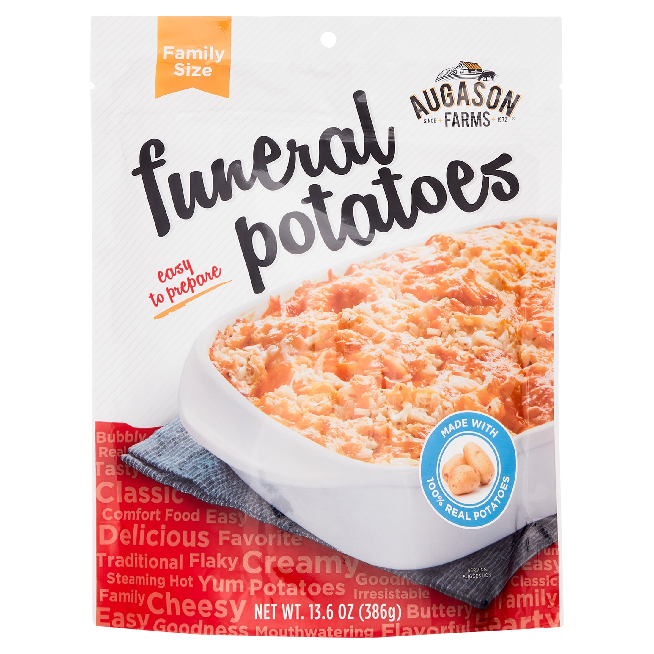 (2 pack) Funeral Potatoes Pouch Family Size Cheesy Potato Casserole, 12 Servings, Easy to Bake - Made with 100% Real Potatoes, Bakes One 9” x 13” Casserole in About 50 Minutes