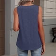 thumbnail image 6 of GIPQJK Womens Tank Tops Sleeveless Loose Pleated Front Casual Shirts V Neck Summer Fashion Cute Solid Color Clothes,Dark Blue S, 6 of 6