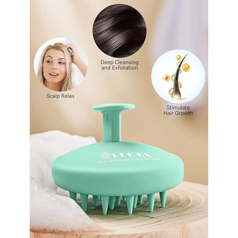 Fancii Scalp Massager For Hair Growth, Shampoo Brush For Wet & Dry Hair, Head Scalp Scrubber Exfoliator For Dandruff Removal, Silicone Shower Brush For All Hair Types (Black