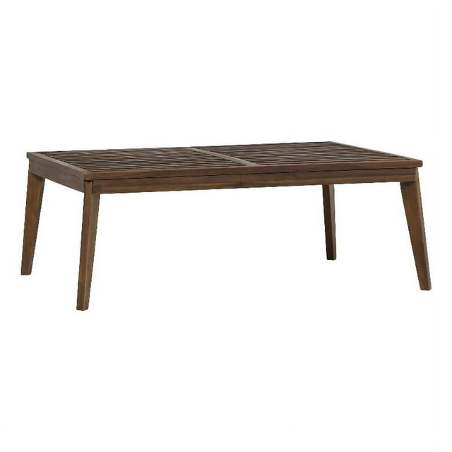 Modern Outdoor Zander Solid Wood Coffee Table - Dark Brown