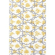 The Rug Market 71195B 2.8 x 4.8 in. Geo Area Rug - White, Grey & Gold