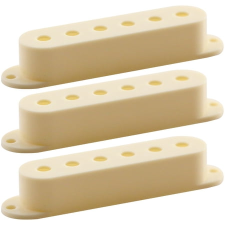 Seismic Audio Antique Ivory Single Coil Pickup Covers for Fender Strat Guitar - Pack of 3 Ivory - (Best Single Coil Pickups For Strat)