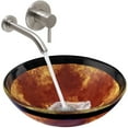 thumbnail image 2 of Vigo Auburn/Mocha Fusion Glass Vessel Sink and Olus Wall Mount Faucet Set, Brushed Nickel, 2 of 7