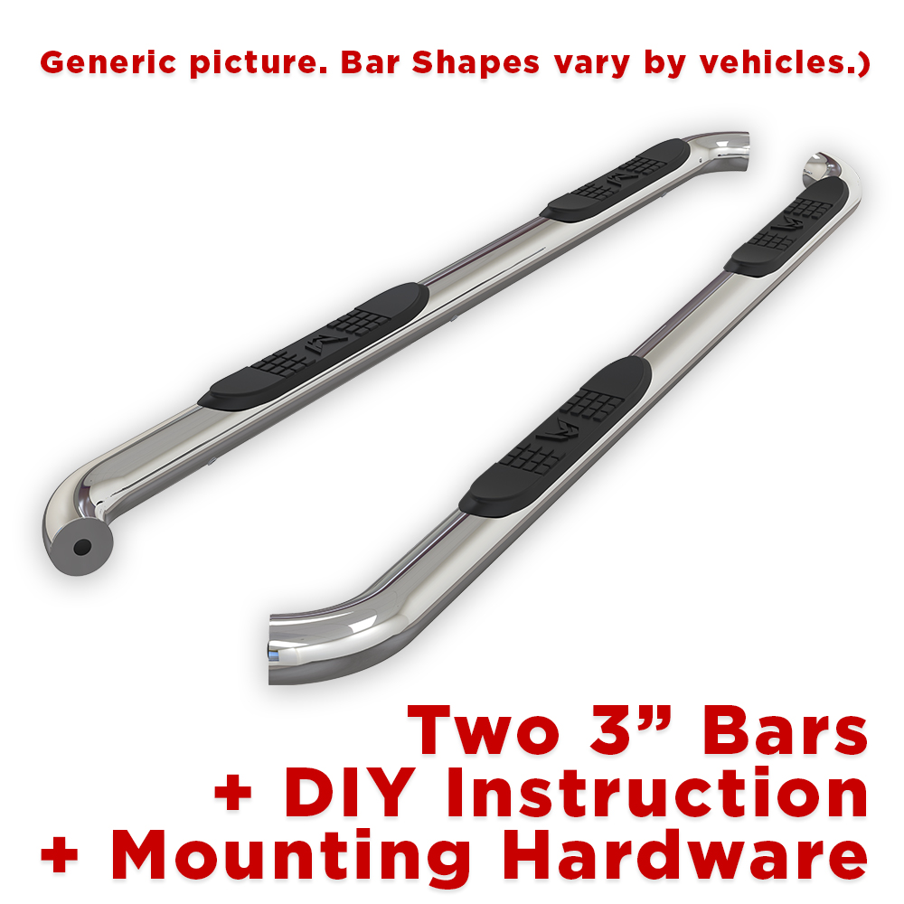 MaxMate 3" Nerf Bars For Nissan Titan 2004-2015/2017-2024 & Titan XD 2016-2024 – Polished Stainless