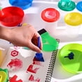 thumbnail image 4 of Pinceles de garabatos de pintura de esponja de acuarela para niños con mango de plástico Kit de paleta de delantal de bricolaje Juguetes de aprendizaje temprano 24 piezas tholdsy FN000726-00, 4 of 7