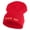 Red, variant on Brain Rot Logo Embroidered Big Size Cuff Long Beanie - Charcoal OSFM