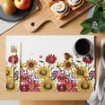thumbnail image 2 of Retro Yellow Placemats Set of 2, Red Daisy Floral Watercolor Plants Farmhouse Non-Slip Place Mats Washable Table Mats for Kitchen Dining Table Decorations Indoor/Outdoor, 2 of 9