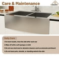 thumbnail image 3 of CASAINC 33 in. Farmhouse/Apron-Front Double Bowl 18 Gauge Brushed Stainless Steel Kitchen Sink with Bottom Grid and Strainer, 3 of 9