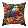 thumbnail image 2 of Yeciiwht Retros Floral and Birds Themed Pillow Covers 18x18 Inches, Printed Throw Pillow Covers Sofa Cushions Cover Embroidered Pillow Case for Living Room, Bedroom, Home Decor, 2 of 6