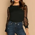 thumbnail image 2 of under 10.00 LYXSSBYX Womens Tops Long Sleeve Fashion Women Round Neck Casual Solid Long Sleeve Blouse T Shirt Basic Tops, 2 of 9