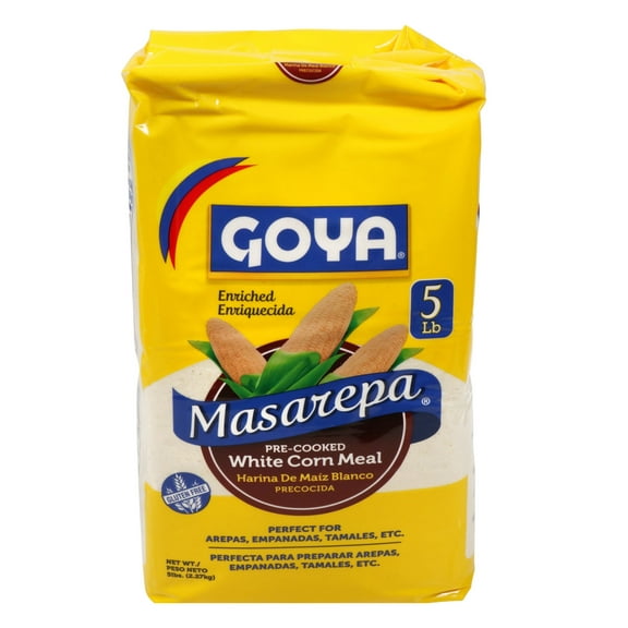 GOYA Pre-Cooked White Corn Meal Masarepa, 5 lb Pouch