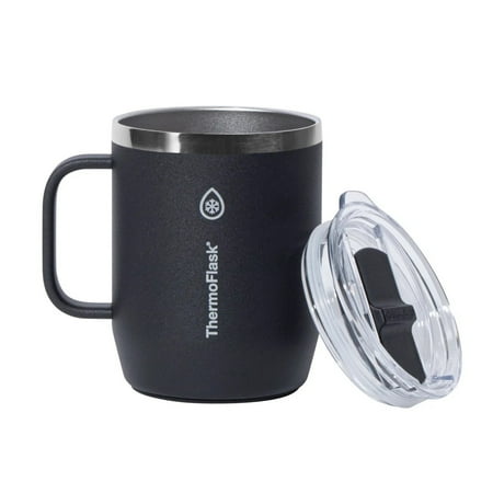 ThermoFlask Stainless Steel Insulated Coffee Mug Set, 2 Pack (Blue/Black)