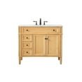 thumbnail image 3 of Elegant Decor Park Avenue 40" Aluminum MDF Single Bathroom Vanity - Natural Wood, 3 of 8