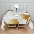thumbnail image 3 of Gold Splash Marble Pattern Square Tablecloth,Waterproof Square Table Cover,Wipeable Spillproof Washable Table Cover for Home Kitchen Party Decor 52"x52"(132x132cm), 3 of 6