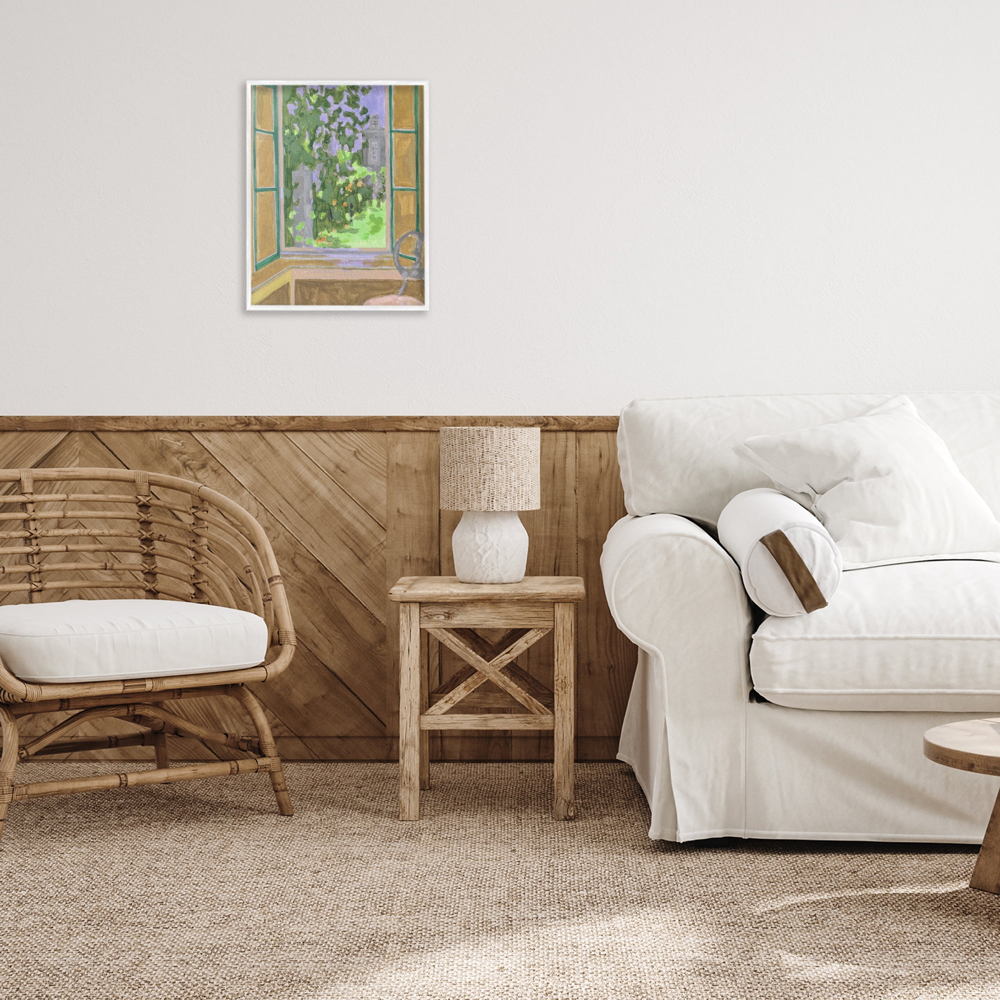 Seat For Spring Expression White Framed Giclee Art, design by Melissa Wang