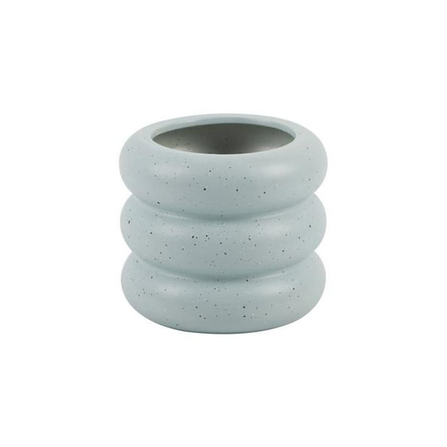 Flora Bunda CT2393E-SPBL 6' Ceramic Ribbed Pot 6x6x5.25,Speckle Blue