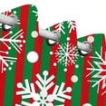 thumbnail image 4 of Coolnut Window Curtain Panels Snowflakes with Green and Red Stripes Grommet Top Room Darkening Thermal Insulated Blackout Window Treatment Drapes 2 Panels W55 x L84 In, 4 of 6