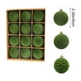 thumbnail image 3 of RBCKVXZ 12 Pcs Velvet Christmas Ball Ornaments, 2.36"/60mm Inch Christmas Tree Ball Pandent Flocked Plastic Balls Xmas Hanging Decorations for Tree Holiday Party (Light Green), 3 of 6