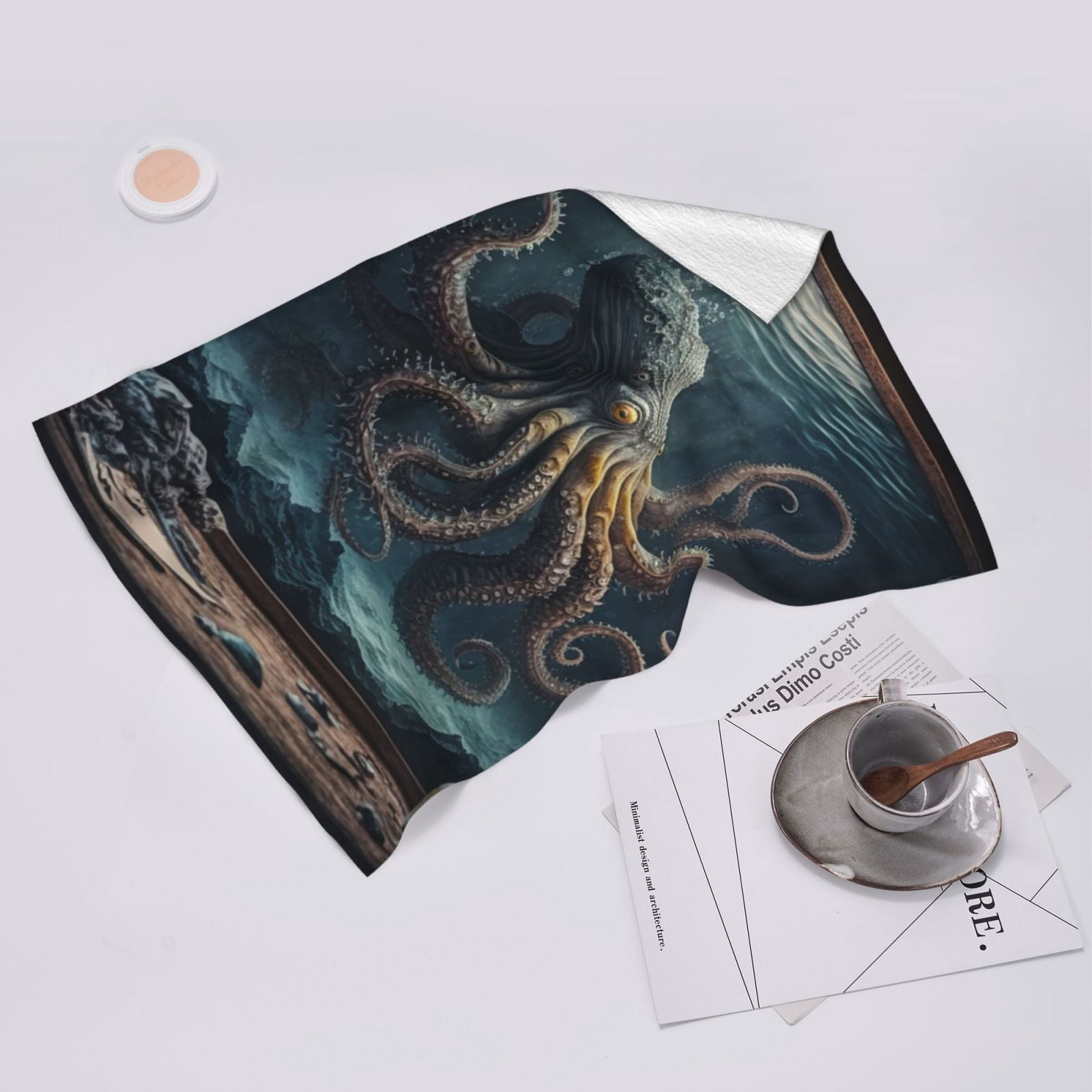 Octopus Kraken Monster Vintage Cool 27.5" x 16" Ultra Soft Hand Towel, Face Wash Cloth for Bathroom, Gym, Travel, Pool