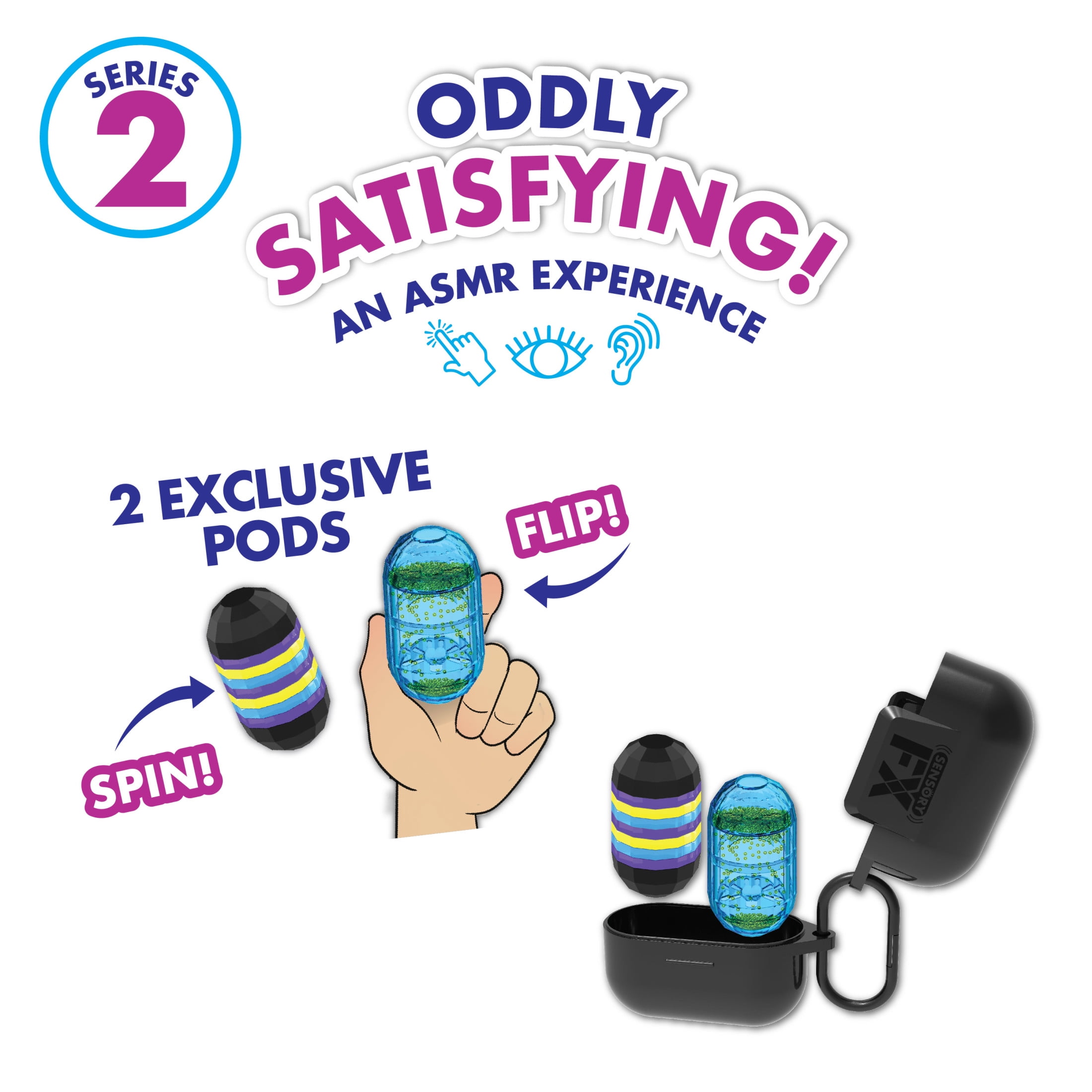 Sensory FX ASMR 2-Pack Carry Case, Fidget Toys for Kids and Adults, Create Unique and Soothing Sound Effects, Kids Toys for Ages 4 up