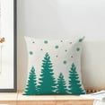 thumbnail image 3 of Christmas Pillow Covers 18x18 Inch Set of 2 Cream Aqua Teal Christmas Tree Snowflakes Decor Throw Pillows Winter Xmas Holiday Outdoor Cushion Cases for Couch Bed Decorations, 3 of 6