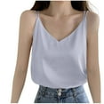 thumbnail image 2 of Women's Summer Sleeveless V Neck Tops Shirts Blouses Solid Color Casual Comfy Daily Wear Vacation Beach Outfits Fashion Essential Gift for Ladies | CSEONE,Gray XL, 2 of 7