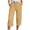 Khaki-05, variant on Mitankcoo Women's Elastic Waist Capris Pant - Drawstring Relaxed Fit - Casual Pockets Cropped Trousers