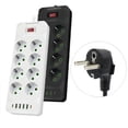 thumbnail image 4 of 8Holes EU Plug AC Socket Multi Tower Power Strip 2M Extension Cable Electrical Outlet Smart USB Socket with Switch, 4 of 5