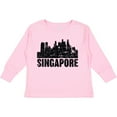 thumbnail image 3 of Inktastic Singapore City Skyline with Grunge Boys or Girls Long Sleeve Toddler T-Shirt, 3 of 5