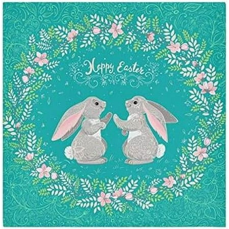 

Hyjoy 20*20in Easter Bunny Cloth Napkins Set of 1 Oversized Washable Reusable Polyester Dinner Table Napkins for Family Restaurant Party Decor