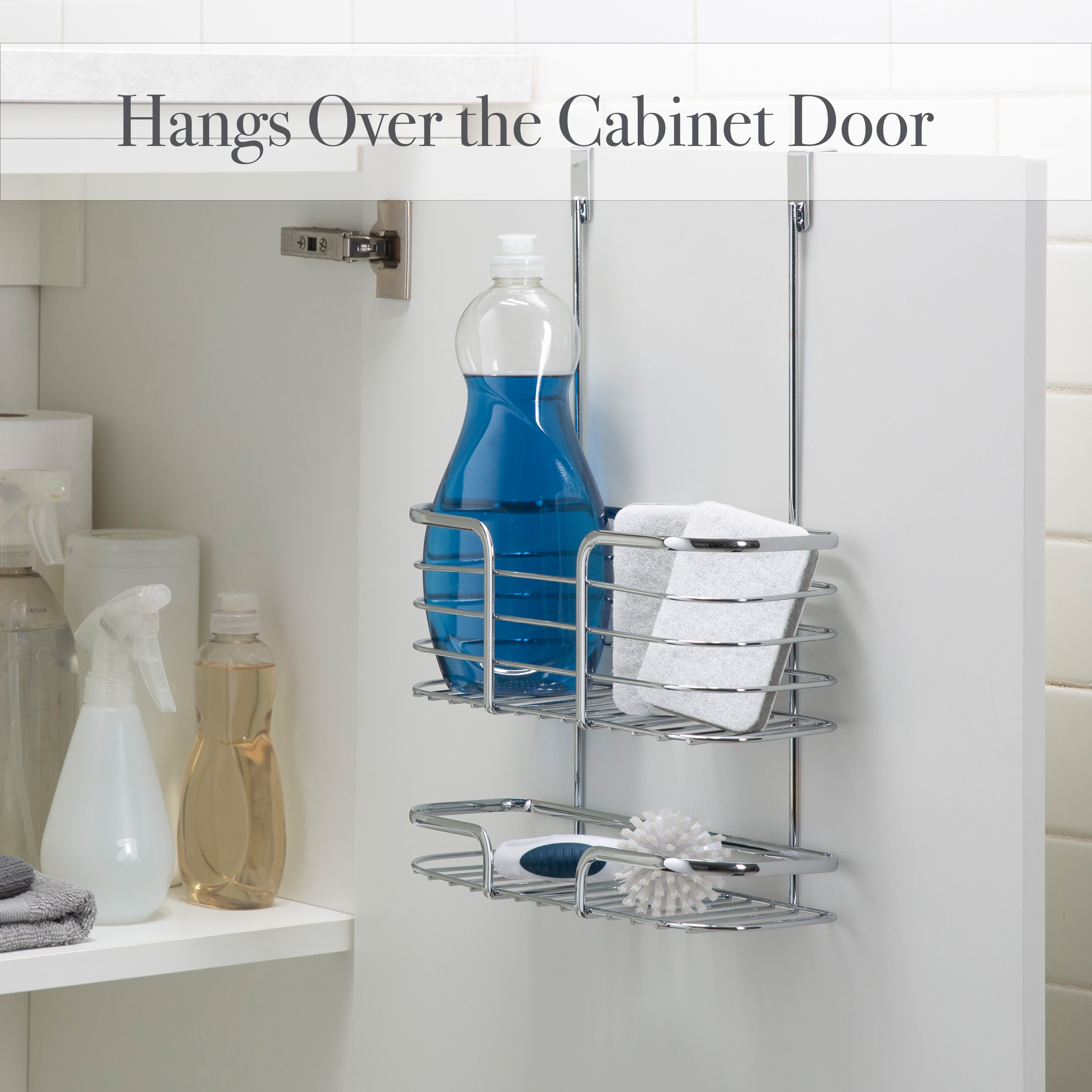 Kitchen Details 2-Tier 10.24" x 5.2" over the Cabinet Organizer, Metal Chrome