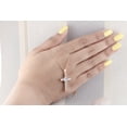 thumbnail image 4 of Dazzlingrock Collection 4mm Heart Opal & Round White Diamond Heart Cross Pendant for Women with 18 Inch Gold Chain (0.05 ctw, Color I-J, Clarity I1-2) in 14K White & Rose Gold, 4 of 6