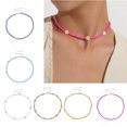 thumbnail image 3 of Bohemian Hand-woven Seed Bead Daisy Necklace Summer Beach Color Rice Bead Flower Necklace Collar Suitable for Female, 3 of 19
