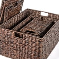thumbnail image 2 of happimess Traditional Assorted Hand-Woven Hyacinth/Iron Baskets, Dark Brown Wash (Set of 10), BSK1010B-10SET, 2 of 11