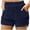 Navy, variant on Women's Sweat Shorts Cotton French Terry Curved Hem Workout Casual Relaxed Lounge Shorts with Pockets (Purple, L)